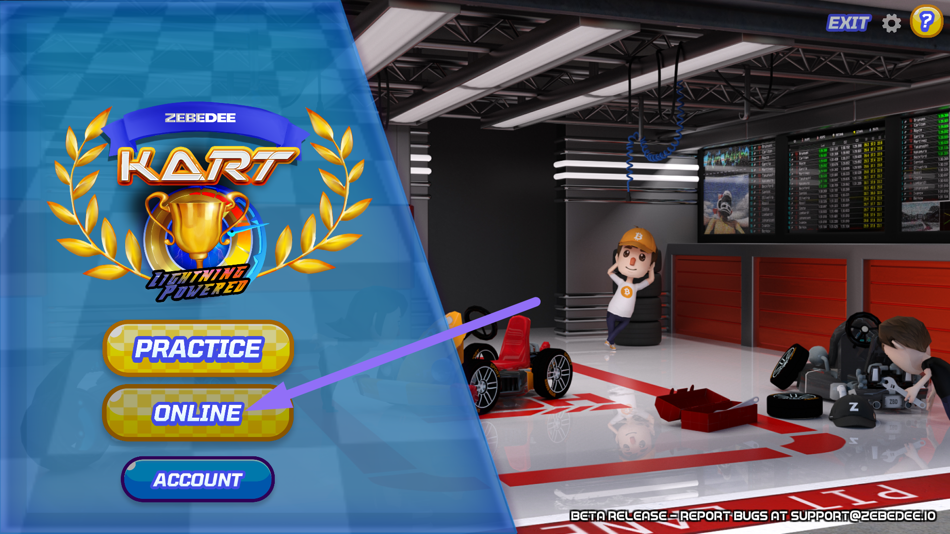 Host ZEBEDEE Kart games