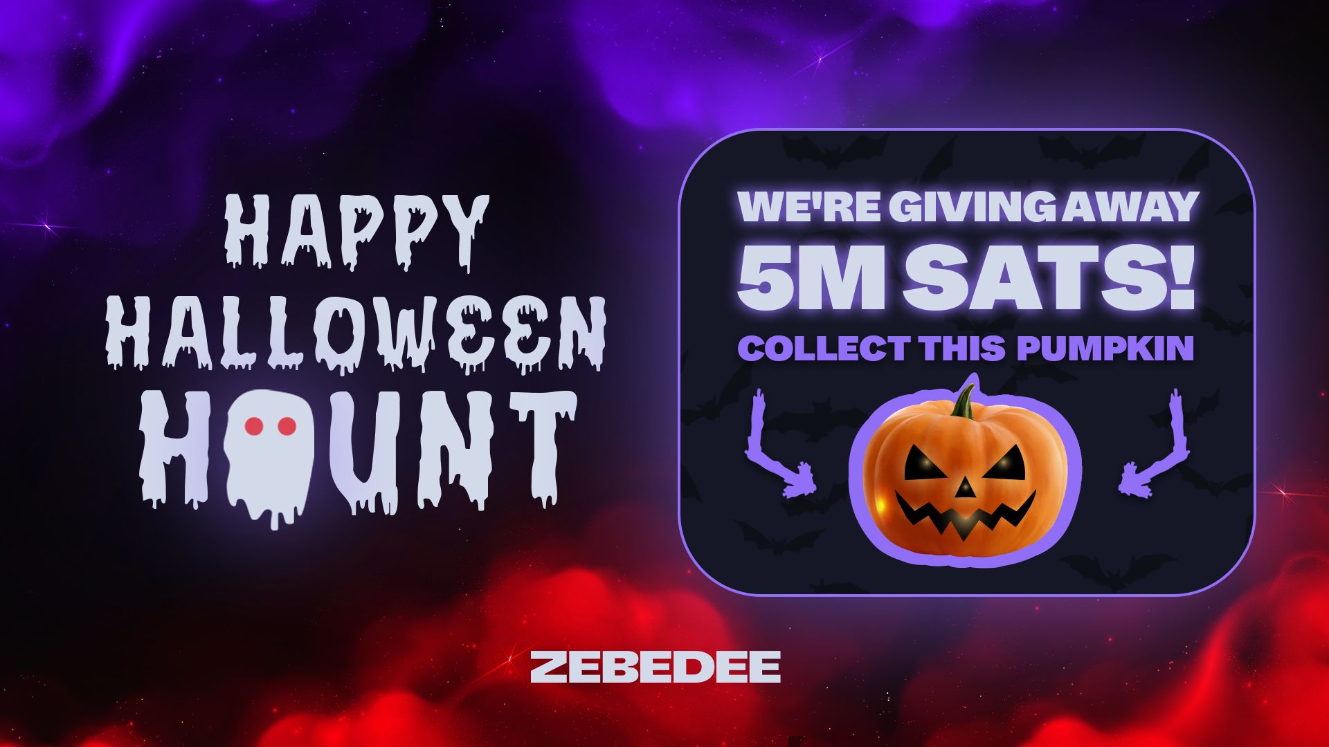 ZEBEDEE Happy Halloween Haunt – Find Pumpkins to earn sats