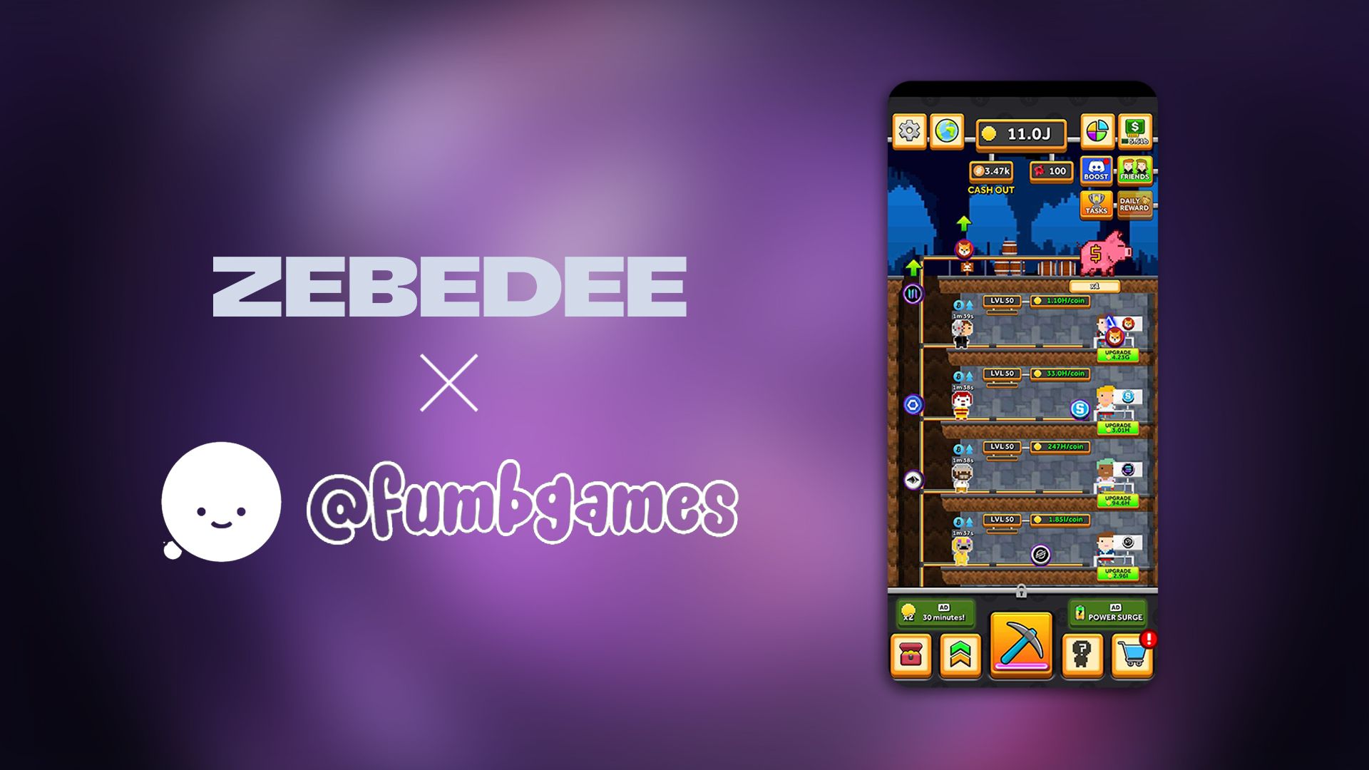 ZEBEDEE and Fumb Games made Bitcoin Miner.